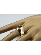 Oro amarillo de 14 quilates Zafiro Anillo Vintage vrc296y